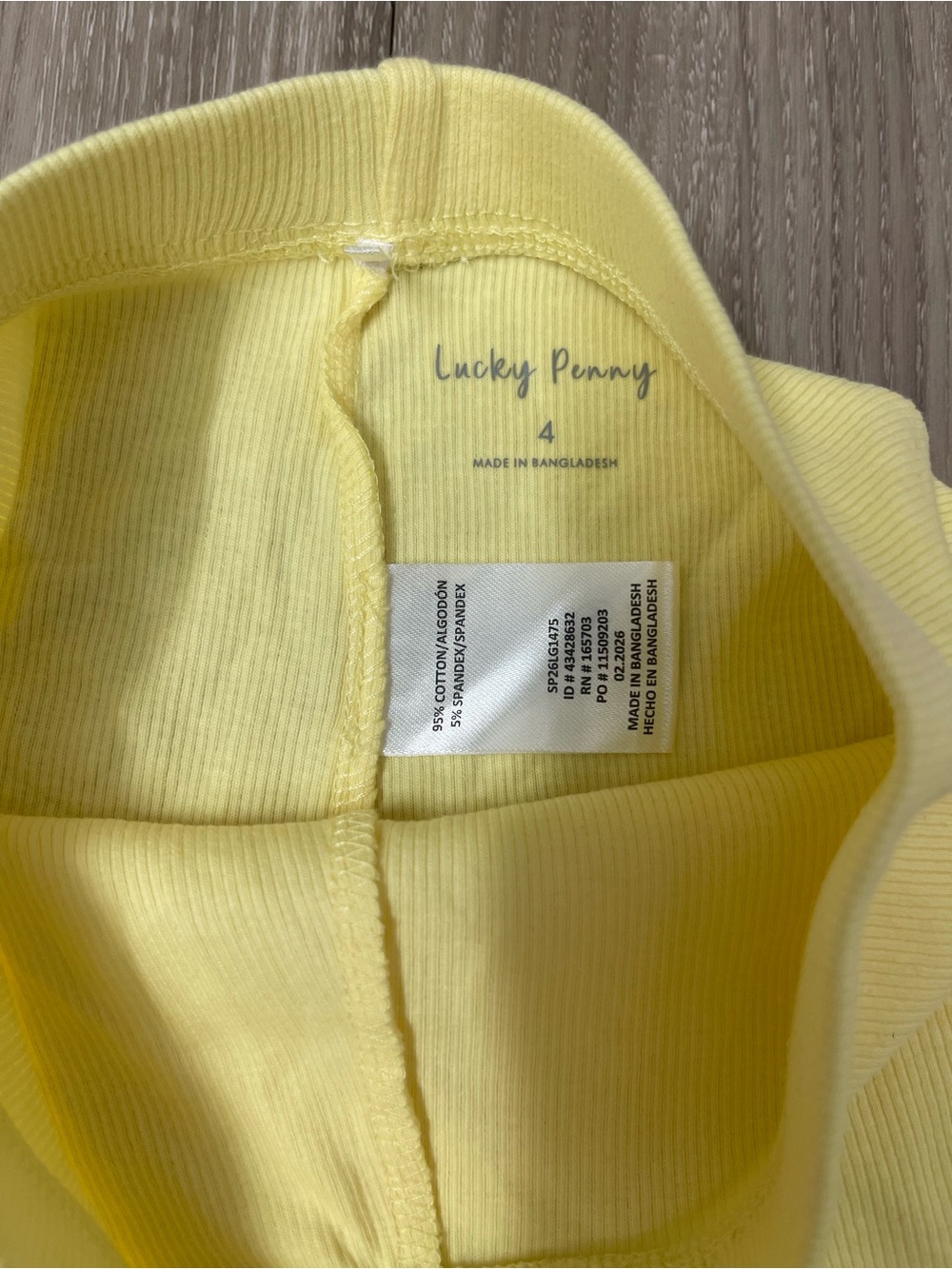 Yellow Ribbed Shorts - Picture 2 of 2